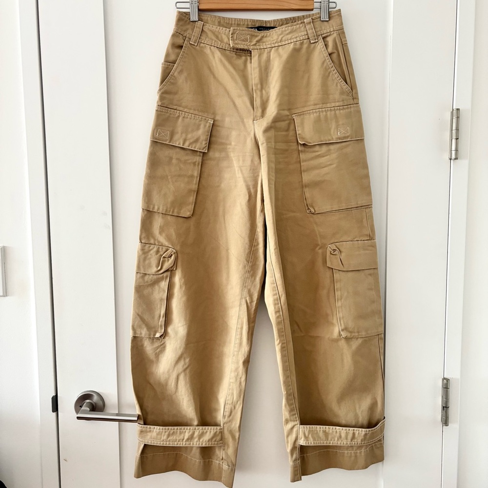Zara Khaki Cargo Pants Size XS